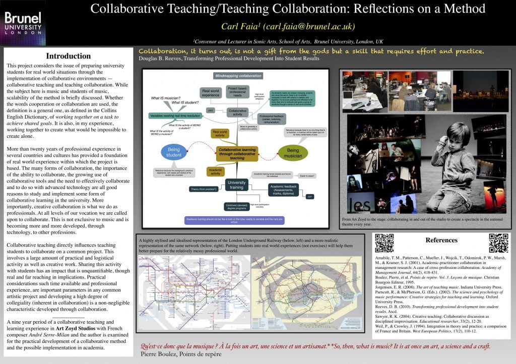 POSTER CARL_FAIA- Teaching Sonic Arts: Learning Collaboration